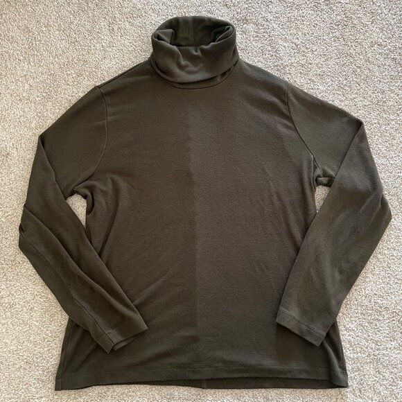Banana Republic Soft Luxe Minimalist Olive Green Turtleneck Long Sleeve Top - Picture 5 of 9